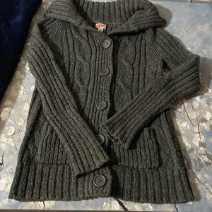 Gray button up sweater